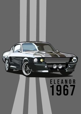 classic car 1967 vector