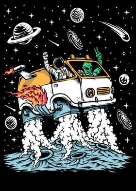 astronaut and the car