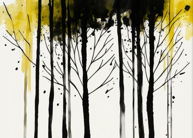 Abstract Forest Yellow