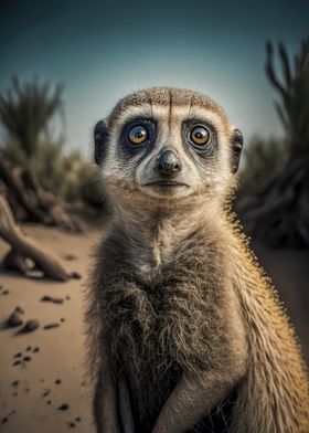 Meerkat looks Curious