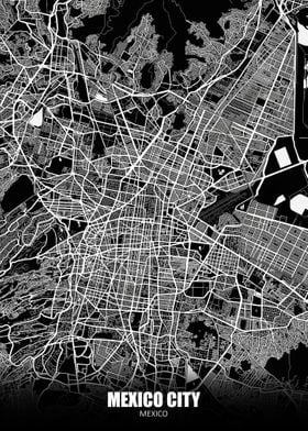 Mexico City Dark Map