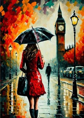 Girl with Red Umbrella