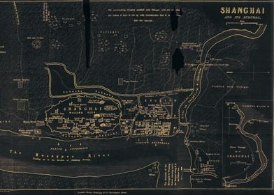 Shanghai China vintage map