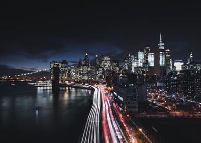 Manhattan Traffic at Night