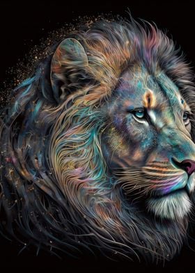 Colourful Cosmic Lion