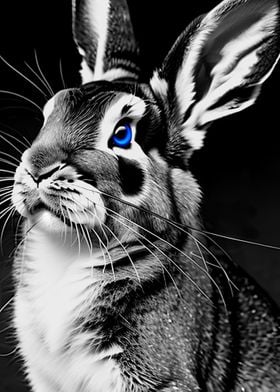Rabbit with blue Eyes