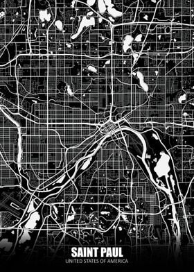 Saint Paul USA Dark Map