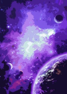 Purple Space Galaxy Nebula
