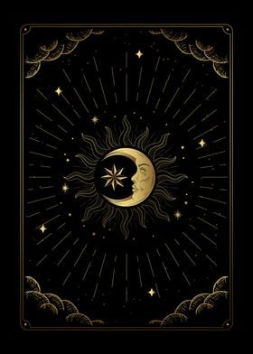 Tarot moon and stars