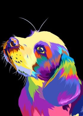 beagle in vector pop art