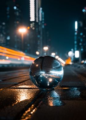 Lensball and light trails