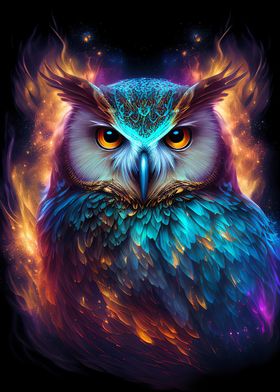 'Nebula Owl v1' Poster by Zdenek Moravek | Displate