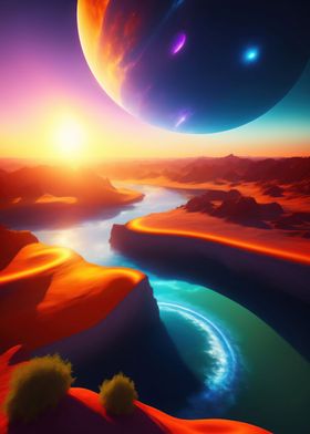 space sunset canyon