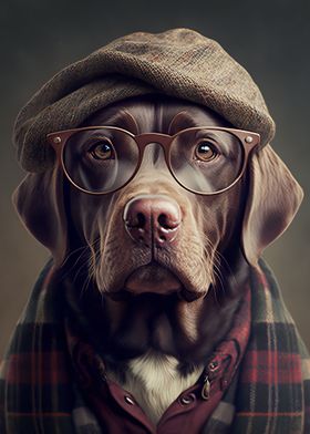 Hipster Dog in Clothes