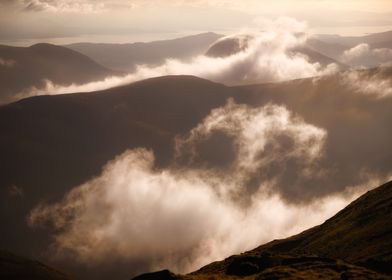 Mountains with clouds