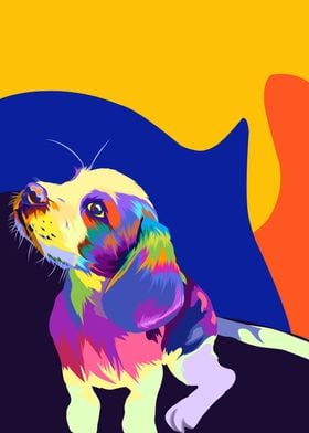 Beagle in vector pop art