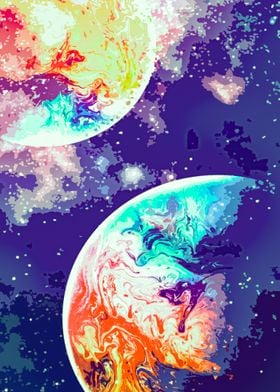 Space Art Abstract Planets