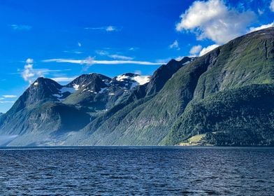 Norway Fjord Mountain Sky