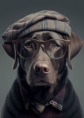 Hipster Dog in Clothes