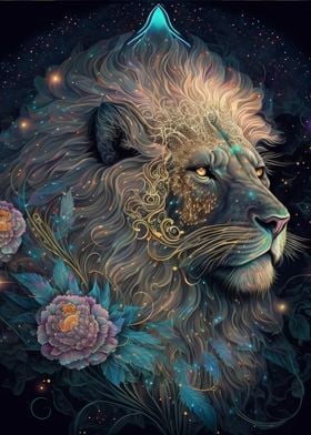 Cosmic Bloom Lion King