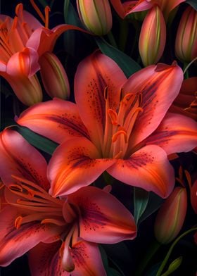 Red Lily Close Up