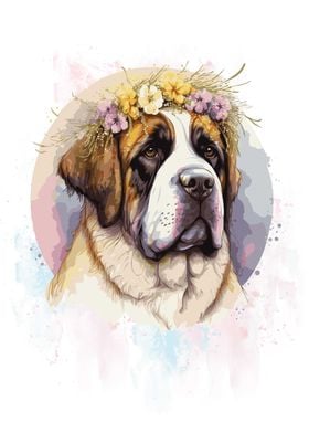 St Bernard Dog Breed Art