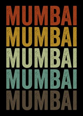 Mumbai India Retro Vintage