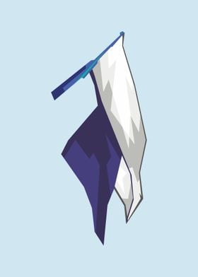 Flag Blue White Poster