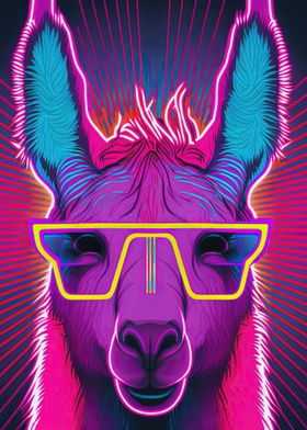 abstract psychedelic llama