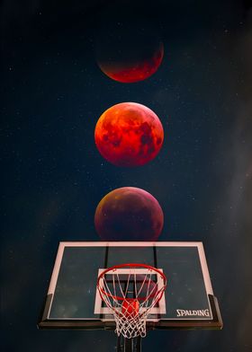 Basketball Red Moon