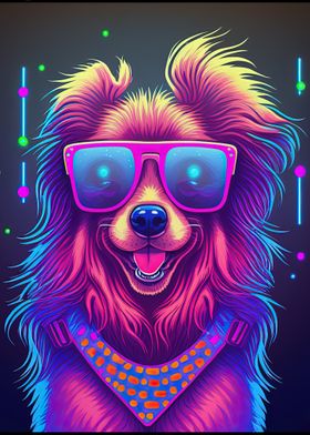 abstract psychedelic dog