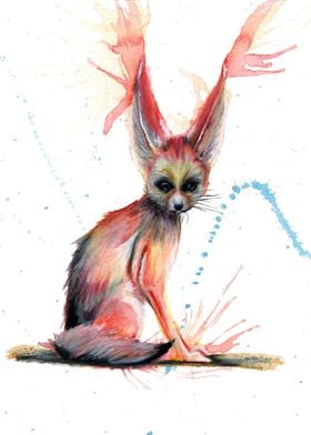 Fennec fox traditional art