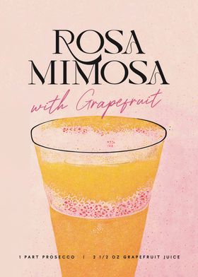 Rosa Mimosa Cocktail Art