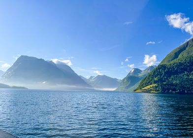 Norway Fjord Cloud Morning