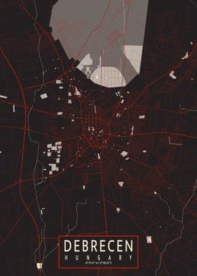 Debrecen City Map Vector