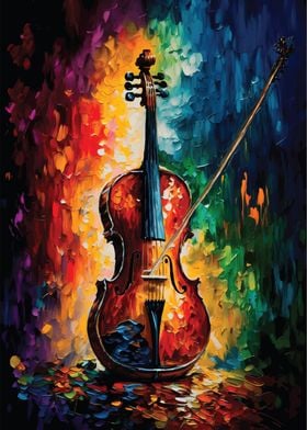 A Violin in Afremov Style