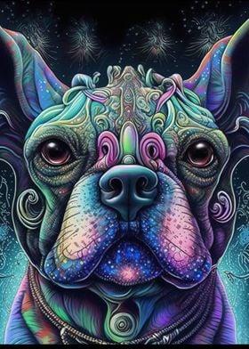 abstract psychedelic dog