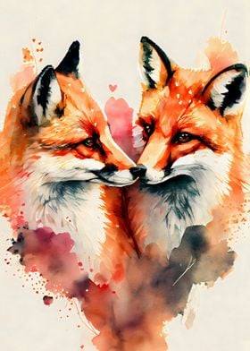 Romantic Fox Couple