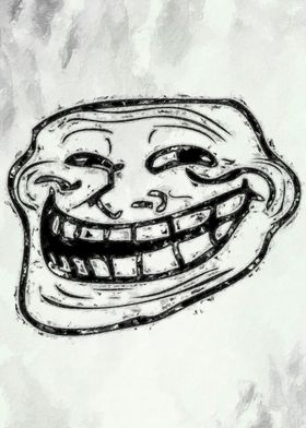 Creepy happy troll face | Photographic Print