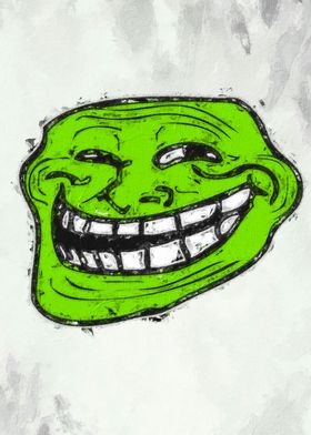 Creepy happy troll face | Photographic Print