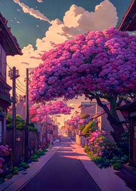 Japanese flower street