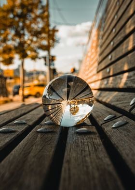 Lensball and Park bench