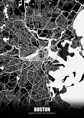 Boston USA Dark Map