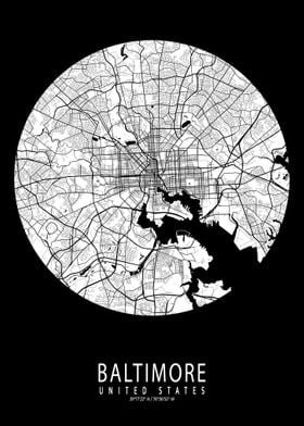 Baltimore City Map Moon