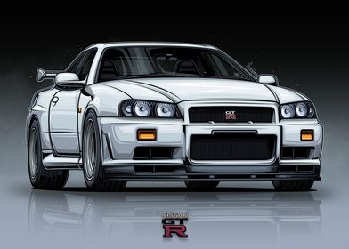 Nissan Skyline R34 White