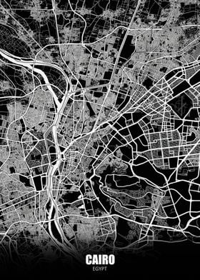 Cairo Egypt Dark Map