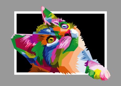 colorful funny cat