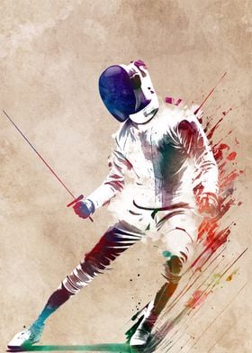 Fencing sport art 