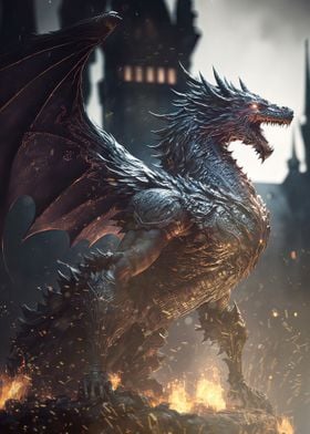 Fury metal dragon' Poster by Arturo Vivo | Displate