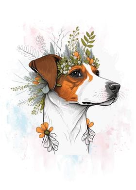 Jack Russel Terrier Flower